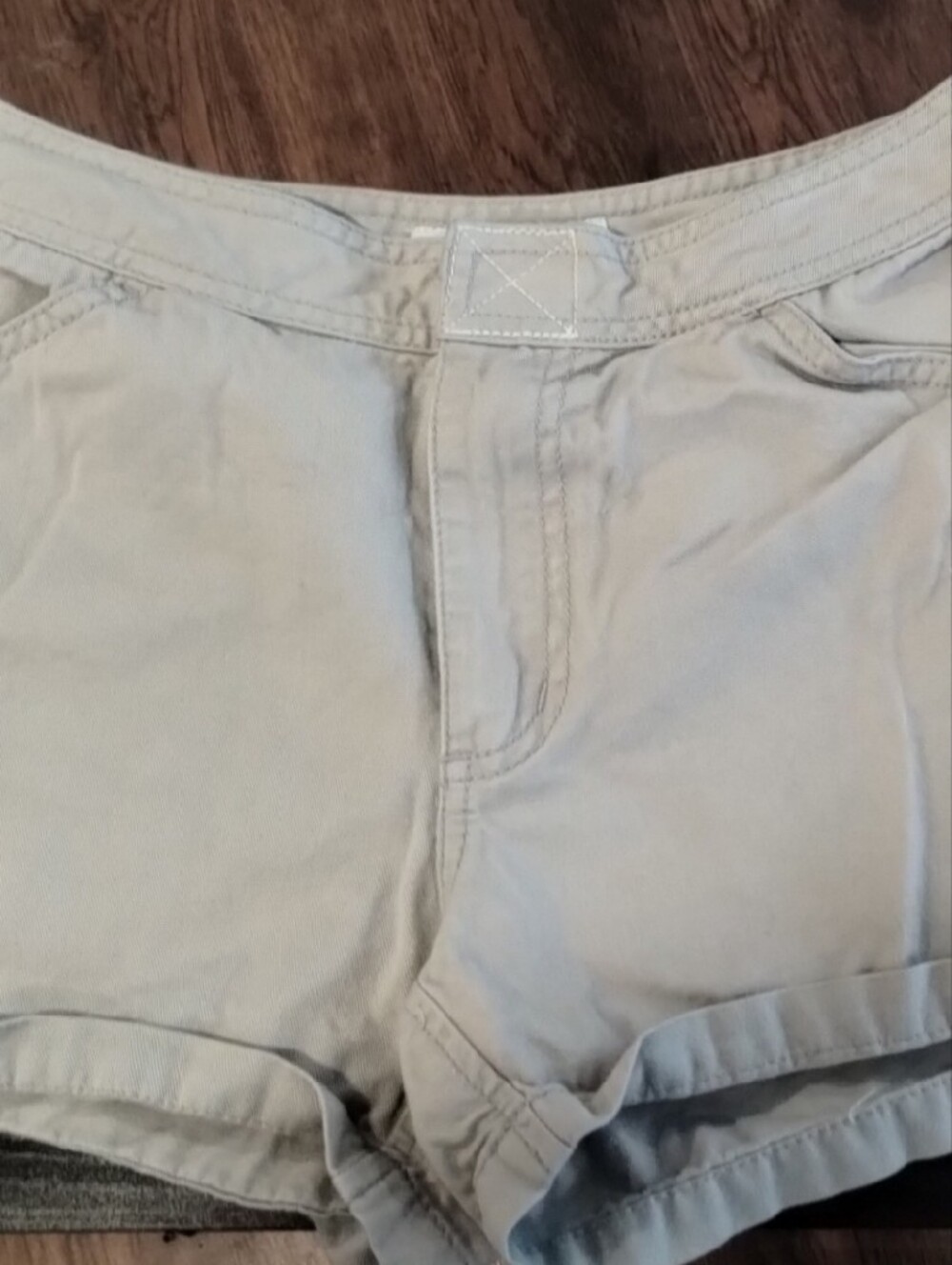 Billabong Beige Shorts with Blue Embroidered Logo.  (110)